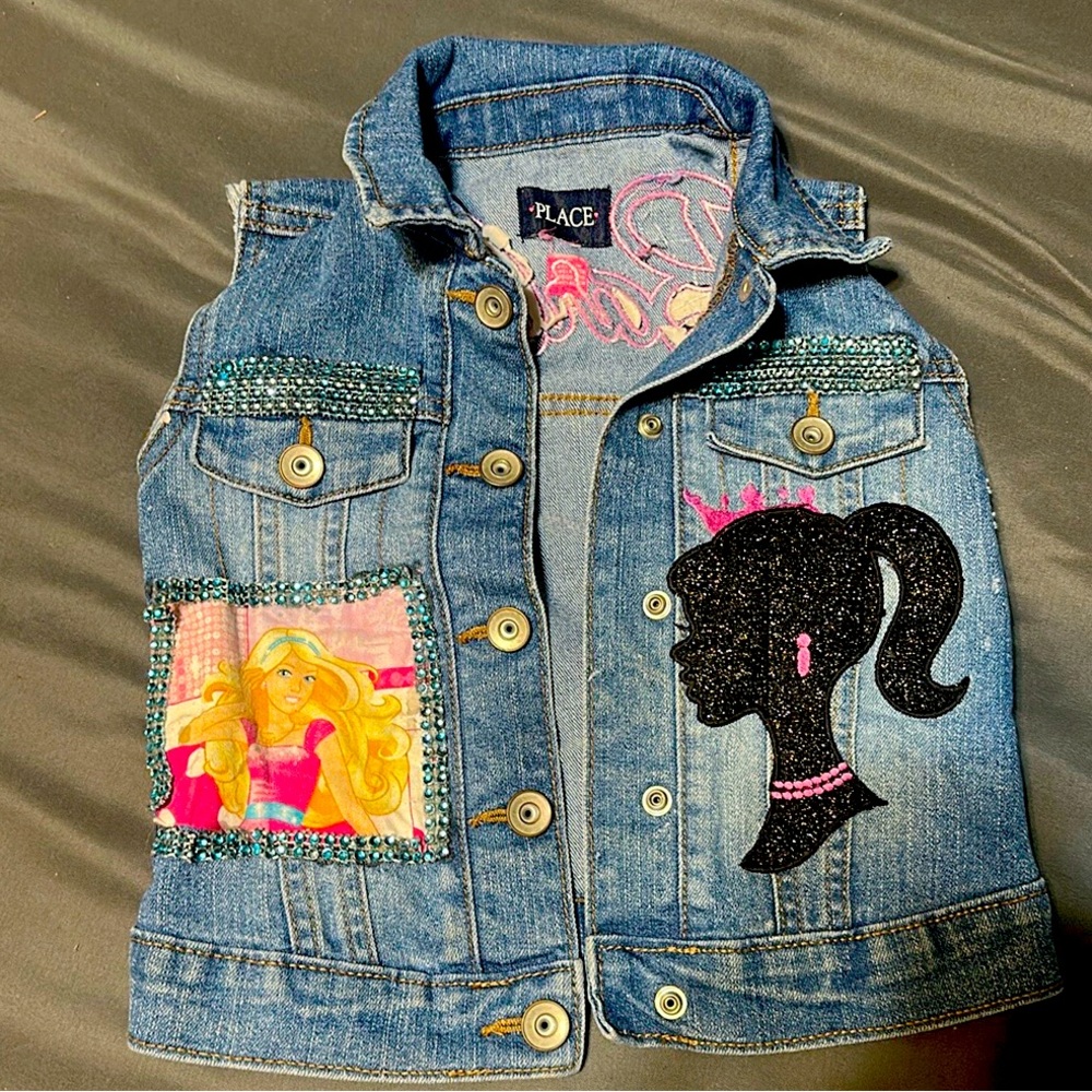 Custom made barbie jean jackets kids 4t